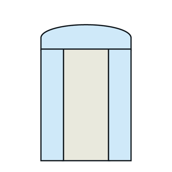 Door with Two Sidelites and Segment Head Transom