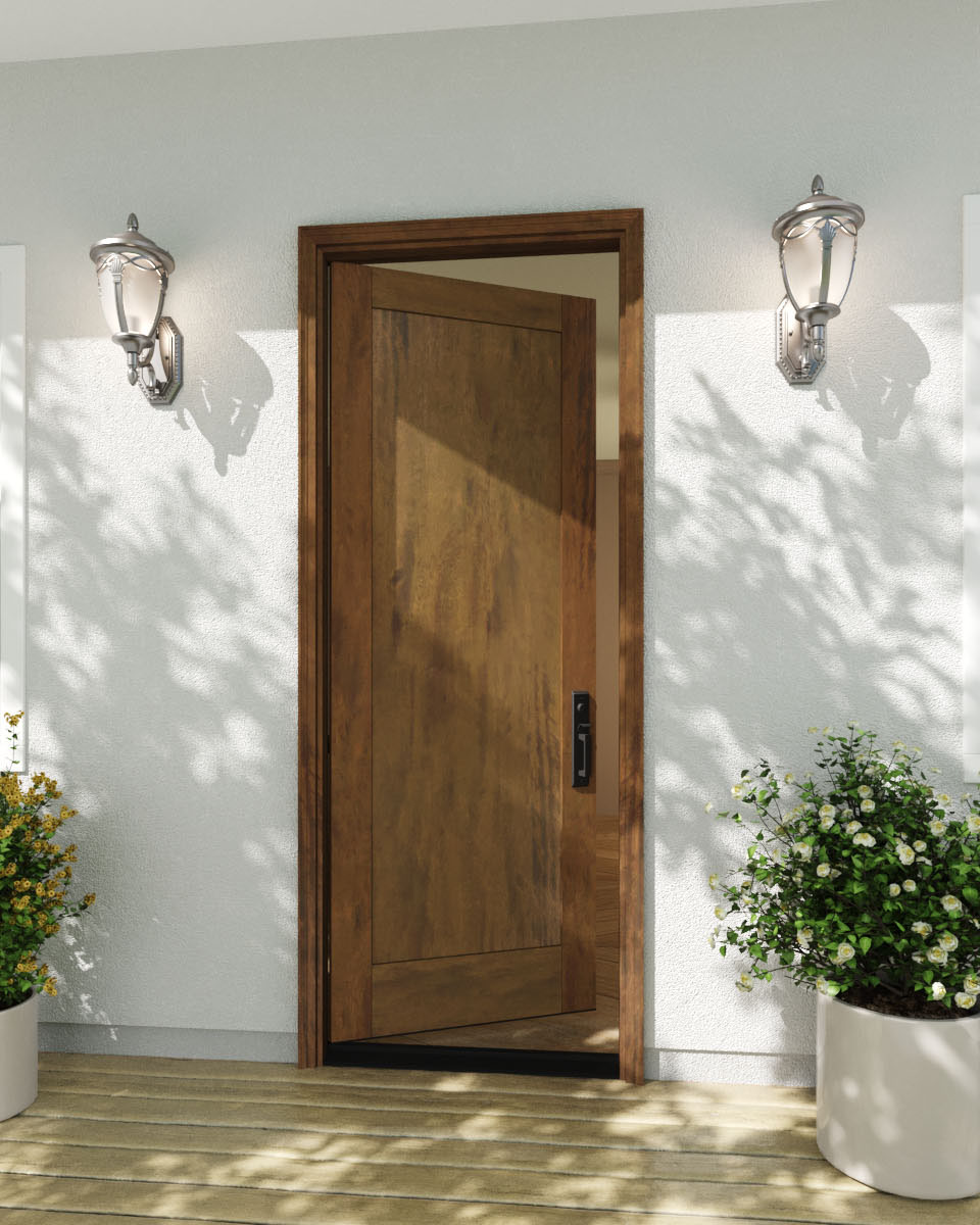 Mahogany Modern 1 Panel Shaker Solid Single Door|P101-SH-SH, image size:960x1200