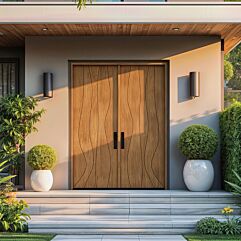 Ondra SOLID Flush Panel Contemporary Modern Double Door