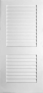 96" Primed Plantation Louver Interior Door, 1-3/8 Thick, PRI8730PLL