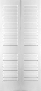 80" Primed Plantation Louver Bifold 2 Door, 1-3/8 Thick, PRI8730PLLBF