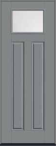 96 Satin Etch Craftsman Top View 2 Panel Smooth Fiberglass Single Door , WBD Impact