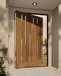 Mahogany Leonid Artistic Lite Designer  Shaker Pivot Door