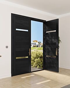 Mahogany Slimlite  Modular Modern Shaker Double Door|MR5G5-SLM-201-SW-SH