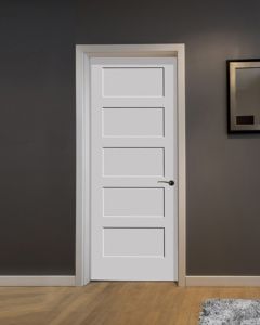 96" Primed 5 Panel Shaker Interior Door, 1-3/8 Thick, PRI8405