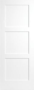 80" Birkdale 3 Panel Shaker Solid Core Smooth Single Door|1-3/8" Thick
