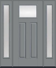 80 Low-E Craftsman Top View 2 Panel Smooth Fiberglass Single Door,Sidelites , WBD Impact