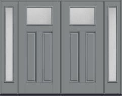 80 Granite Craftsman Top View 2 Panel Smooth Fiberglass Double Door,Sidelites , WBD Impact