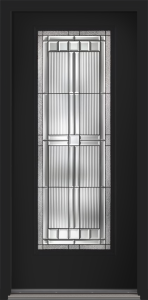 80" Saratoga Full Lite Smooth Fiberglass Single Door