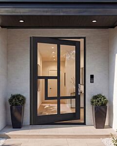 Vektra | Multiple, Full Glass, Asymmetrical / Artistic SDL Modern Shaker Pivot Door
