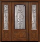 80" 1 Panel 3/4 Arch Lite Courtlandt Cherry & Walnut Door /2side