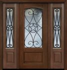80" 1 Panel 3/4 Arch Lite Austin Cherry & Walnut Door /2side