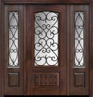 80" 1 Panel 3/4 Arch Lite Palermo Cherry & Walnut Door /2side