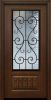 Pro 80" 1 Panel 3/4 Lite St Charles Wrought Iron Mahogany Door