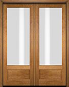 Mahogany 3/4 Lite 1 Panel Double Door|G7501-OG