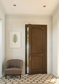 Mahogany Arch Panel, 2 Panel Solid Single Door|P201-S-AR-OG
