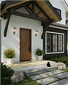 Mahogany Modern 1 Panel Shaker Solid Single Door|P101-SH-SH