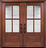 80" Double 2/3 Lite 4 Lite SDL DoorCraft Mahogany Door