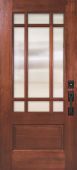 80" 2/3 Lite Marginal 9 Lite SDL DoorCraft Mahogany Door