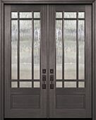 96" Double 3/4 Lite Marginal 9 Lite SDL DoorCraft Mahogany Door