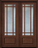 IMPACT | 96" Double 3/4 Lite Prairie 9 Lite SDL Mahogany/Alder Door