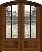 IMPACT | 96" Arch Top 4 Lite SDL Mahogany/Alder Fiberglass Double Door