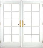 Low-e Full Lite, 10 Lite SDL Fiberglass Double Door