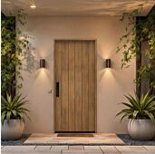 Barrow SOLID Flush Panel Rustic-Old World Single Door