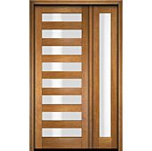 Mahogany Slimlite  Modern Shaker Single Door, Sidelite|G101-SLM-SH