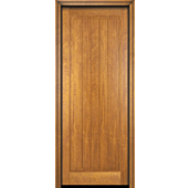 Mahogany 1 Panel V-Grooved Solid Single Door|P101-V-OG