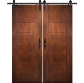 96" Birch Brentwood Solid Contemporary Double Barn Door