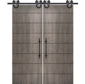 96" Birch Westwood Solid Contemporary Double Barn Door
