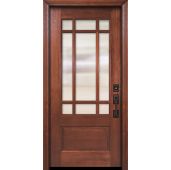 80" 2/3 Lite Marginal 9 Lite SDL DoorCraft Mahogany Door