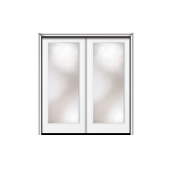 80" Full Lite Nova 90 Modern Smooth Fiberglass Direct Glazed Double Door 