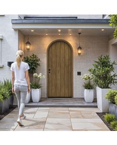 Routh SOLID Flush Panel Rustic-Old World Single Door