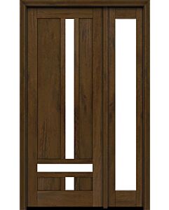 Mahogany Boston Full Lite, Artistic Lite Designer  Contemporary Modern Shaker Single Door, Sidelite