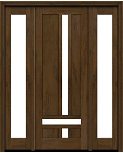 Mahogany Boston Full Lite, Artistic Lite Designer  Contemporary Modern Shaker Single Door, Sidelites