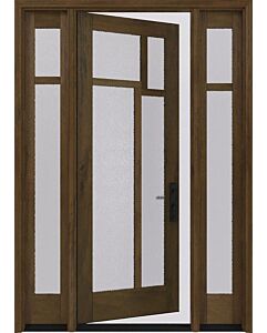 Mahogany Amsterdam Full Lite, Artistic Lite Designer SDL Contemporary Modern Shaker Single Door, Sidelites