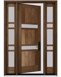 Mahogany Aragvi 2 Lite  Modular Modern Shaker Single Door, Sidelites