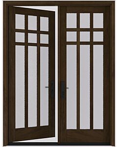 Mahogany Arizona Full Lite, Artistic Lite Designer SDL Contemporary Modern Shaker Double Door