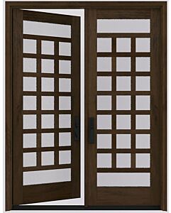 Mahogany Rambla Full Lite, Artistic Lite Designer SDL Contemporary Modern Shaker Double Door