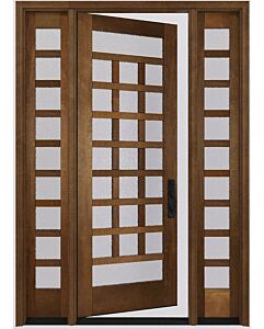 Mahogany Rambla Full Lite, Artistic Lite Designer SDL Contemporary Modern Shaker Single Door, Sidelites