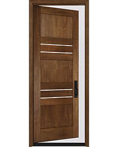 Mahogany Bohm Slimlite Razor Lite  Contemporary Modern 3 Panel Shaker Single Door