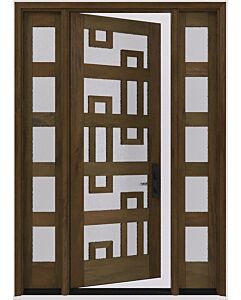 Mahogany Arca Full Lite, Artistic Lite Designer SDL Contemporary Modern Shaker Single Door, Sidelites