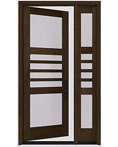Mahogany Codex Full Lite, Artistic Lite Designer SDL Contemporary Modern Shaker Single Door, Sidelite