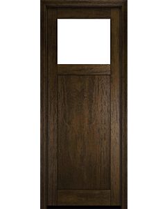 Mahogany Craftsman Top View 1 Panel Shaker Single Door|CRF-P1G1-SH