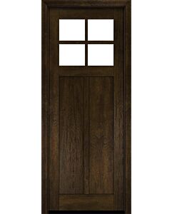 Mahogany Craftsman 4 Lite, Top View SDL 2 Panel Shaker Single Door|CRF-P2G4-SH