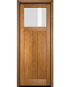 Mahogany Craftsman Top View 2 Panel Shaker Single Door|CRF-SH-FP