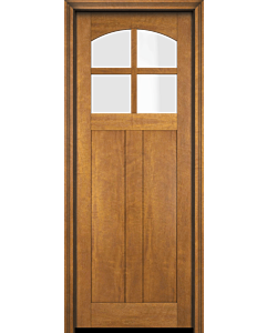 Mahogany Craftsman Arch Lite, Top View, 4 Lite SDL 2 Panel Shaker Single Door|CRF4-SH-AR-FP