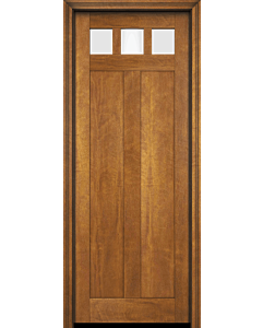 Mahogany Craftsman 3 Lite, Top View SDL 2 Panel Shaker Single Door|CRF6#-SH-FP